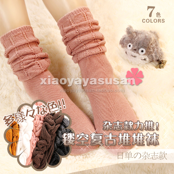 Magazine lace vintage cutout 100% cotton princess sock female socks