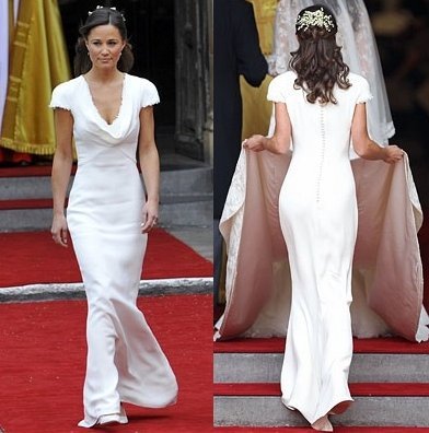 maid of honor pippa middleton romance royal bridesmaid dress/gown
