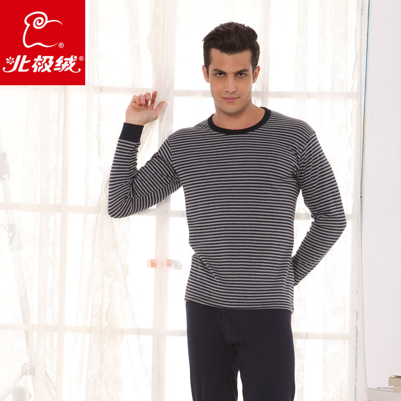 Male casual shirt underpants cotton underwear thermal underwear set thin long johns long johns