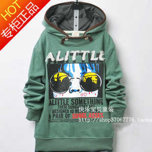 Male child outerwear spring and autumn 2013 child sweatshirt male child spring outerwear with a hood long t-shirt