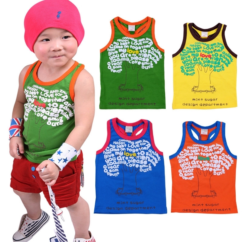 Male child vest child candy color baby singlet tank girls clothing