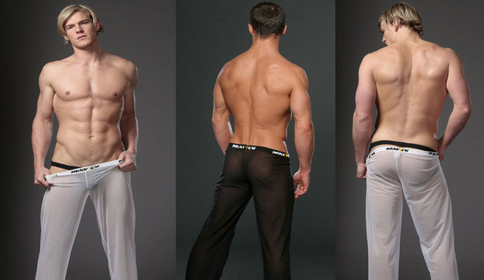 Male fashion derlook casual pants usuginu transparent comfortable sexy trousers yoga sports breathable silky