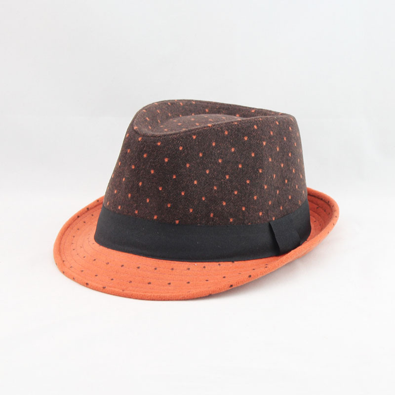 Male fedoras polka dot color block decoration autumn and winter fedoras 2012 woolen hat jazz hat