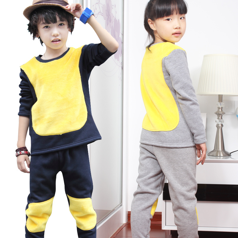 Male female child thermal underwear set 2012 winter child plus velvet thickening sleepwear pajama pants long johns