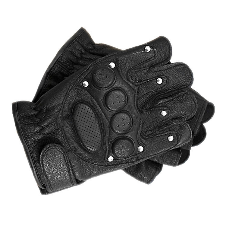 Male genuine leather semi-finger gloves women's sports fitness hip-hop lucy refers to tactical