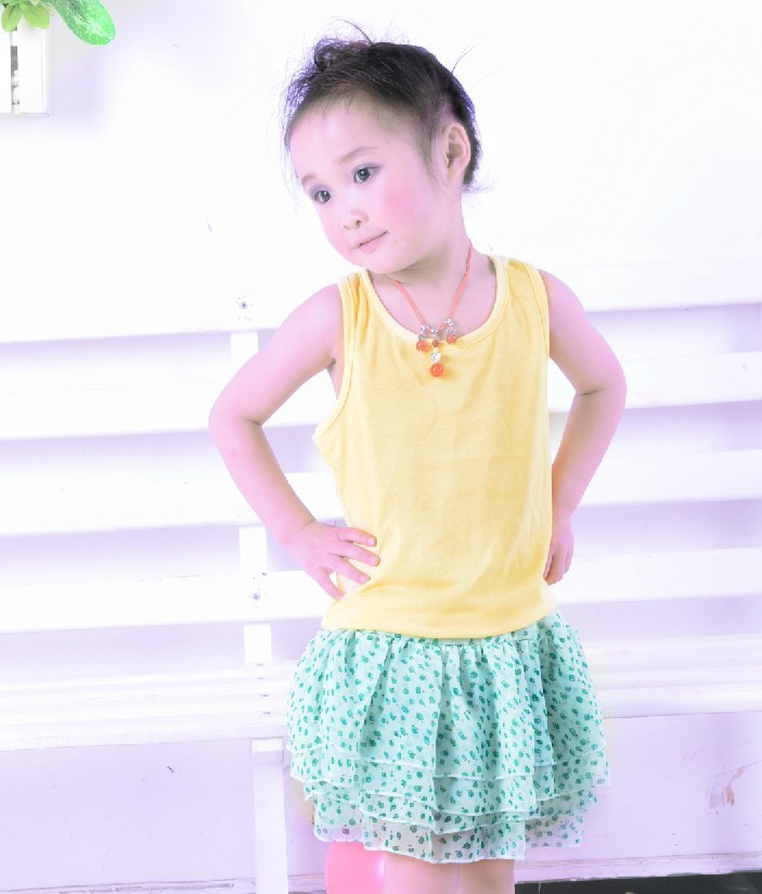 Male girls summer clothing tank solid color candy color spaghetti strap basic shirt sleeveless T-shirt