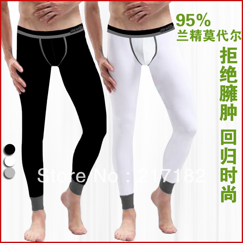 male long johns line pants modal thin tight slim basic warm pants underpants separate