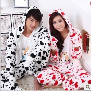 Male money, fasten lovely winter pajamas female thickening coral flocking suit men of household to take winter
