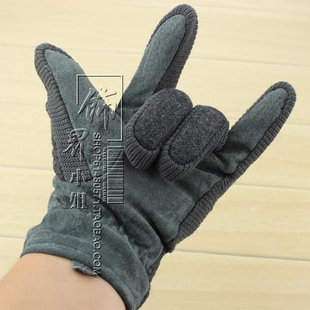 Male pig velvet genuine leather gloves thermal classic thick autumn and winter fashion