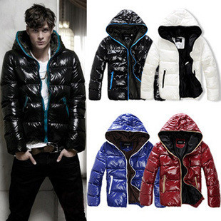 Male slim cotton-padded jacket 2012 male Women with a hood thermal lovers wadded jacket outerwear men's clothing