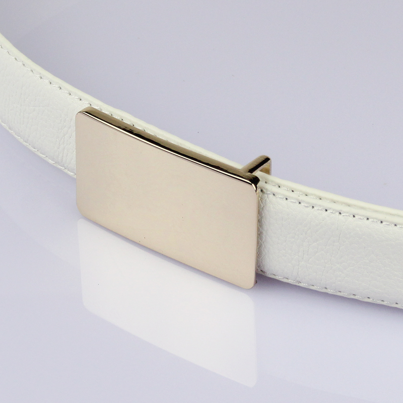 Male strap white Ladies belt fashion casual smooth buckle leather strap all-match women belt