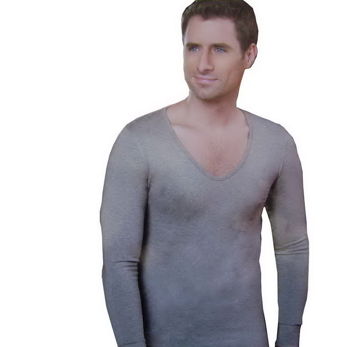 Male thermal  deep v neck comfortable shirt thin underwear long