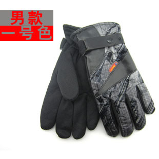 Male thickening thermal leather slip-resistant windproof sports warm electric bicycle motorcycle five fingers gloves