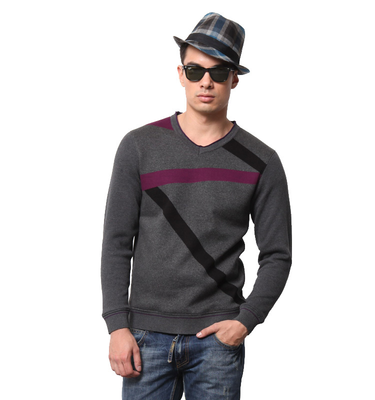 Male V-neck black stripe thermal underwear overlooks casual thermal set of underwear and underpants 1.35kg