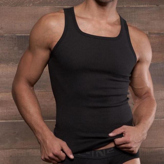Male vest fashionable casual fitness vest sports vest black