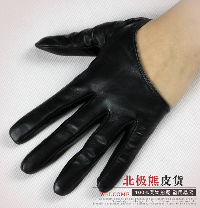 Male Women gloves female fashion shriveled personalized fashion leather gloves