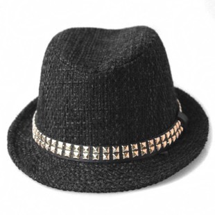 Male Women hiphop fashion all-match fedoras rivet outdoor casual hat cap warm hat fashion cap