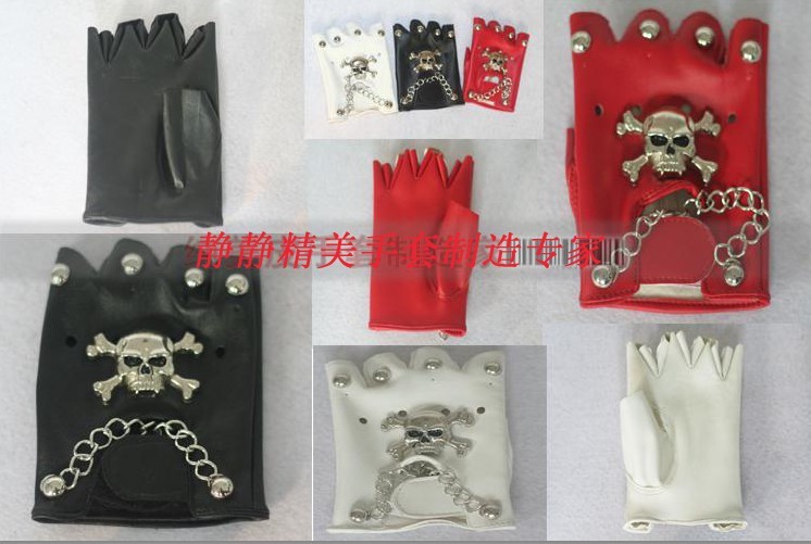 Male Women primary school students child leather gloves child semi-finger lucy refers to dance gloves hip-hop gloves