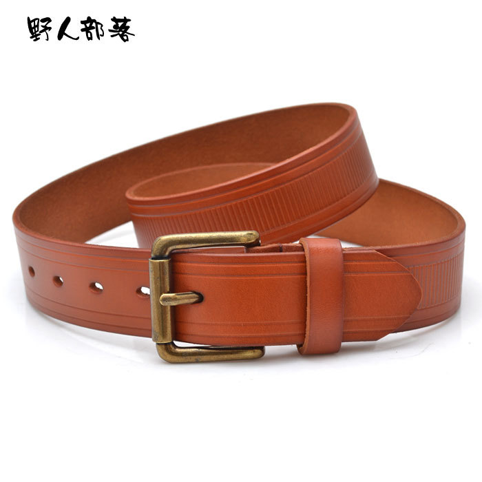 Male women's genuine leather belt first layer of cowhide casual pin buckle cowhide strap pants 5600