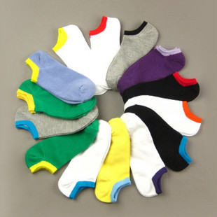 Male Women sweat absorbing sports invisible sock slippers spring and summer combed cotton socks color