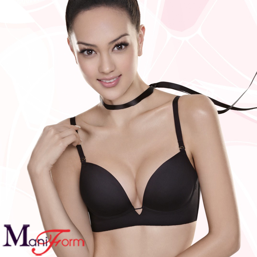 Maniform deep V-neck seamless push up to collect the furu water bag bra 20810237