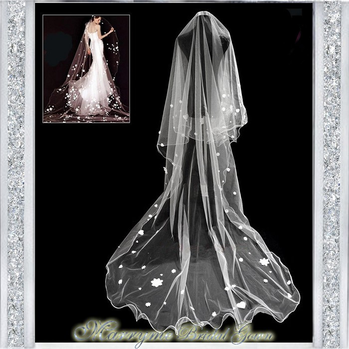 Mantianxing 3 meters long veil bridal veil train veil the bride hair accessory t001