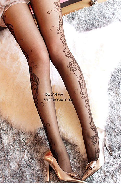 Manzi nx1 20d fancy flower vine jacquard pantyhose stockings socks female