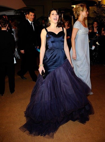 Marisa Tomei  Oscar Dresses Sweetheart With Strapes Mermaid Sweep Train Satin/Organza Evening Dress/Stars/ Prom Wear