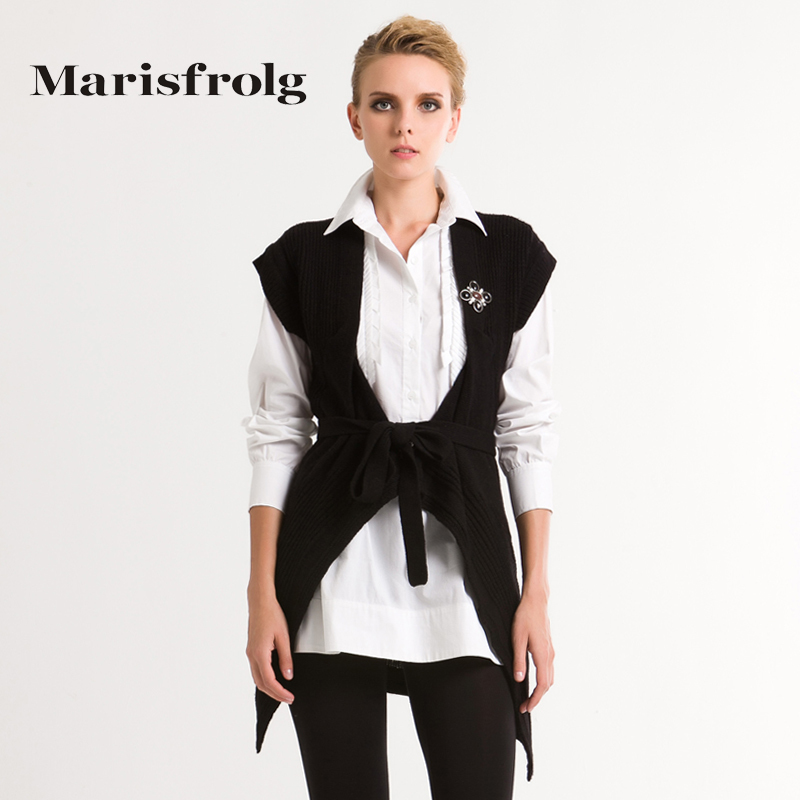 Marisfrolg MARISFROLG pure wool lacing asymmetrical sweep cardigan