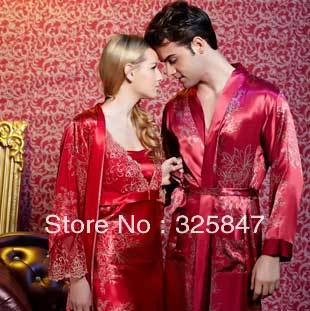 married sistance of lovers silk robe/ bathrobes female / male