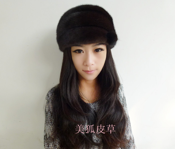 Marten hat Women women's rhinestone fedoras fur hat female hat female autumn and winter