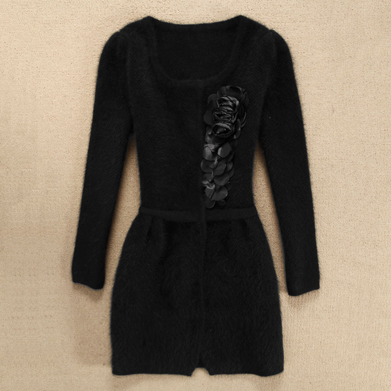 Marten velvet pinioning luxury elegant three-dimensional black marten velvet sweater