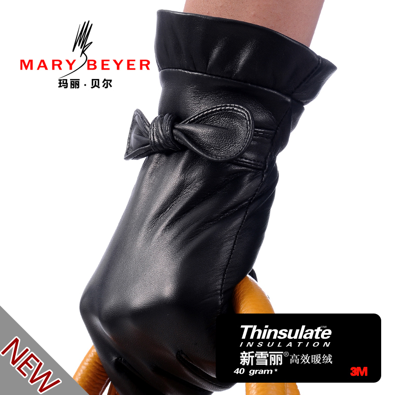 Mary beyer leather gloves female genuine leather sheepskin gloves women's genuine leather gloves thermal 5116