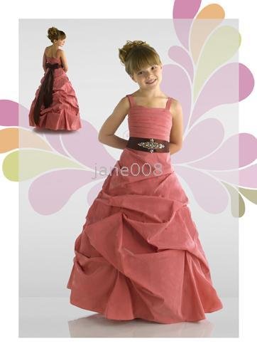 mas dress #FD703 a-line spaghetti straps flower girl dress/Little girl' beautiful party dress/ X