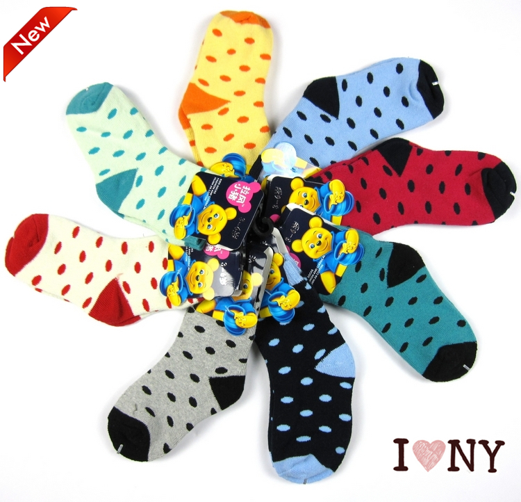 Massifs combed cotton children socks thickening multicolour towel loop pile socks winter socks 6 - 9 kid's socks dot w11