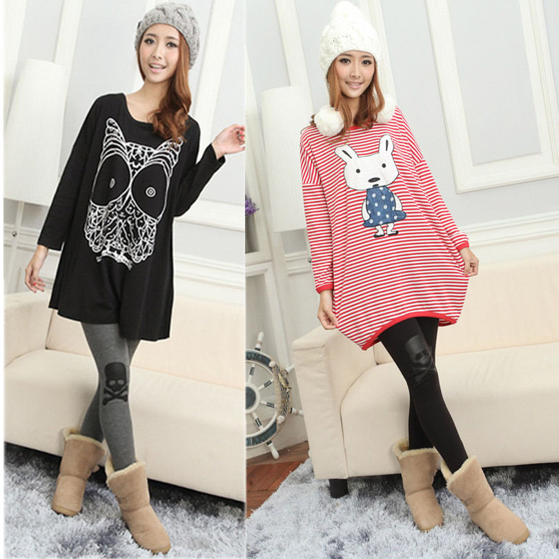 Maternity 2013 spring long-sleeve maternity t-shirt plus size maternity plus size one-piece dress top