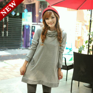 Maternity 2013 spring maternity clothing plus size mm heap turtleneck long-sleeve T-shirt maternity top