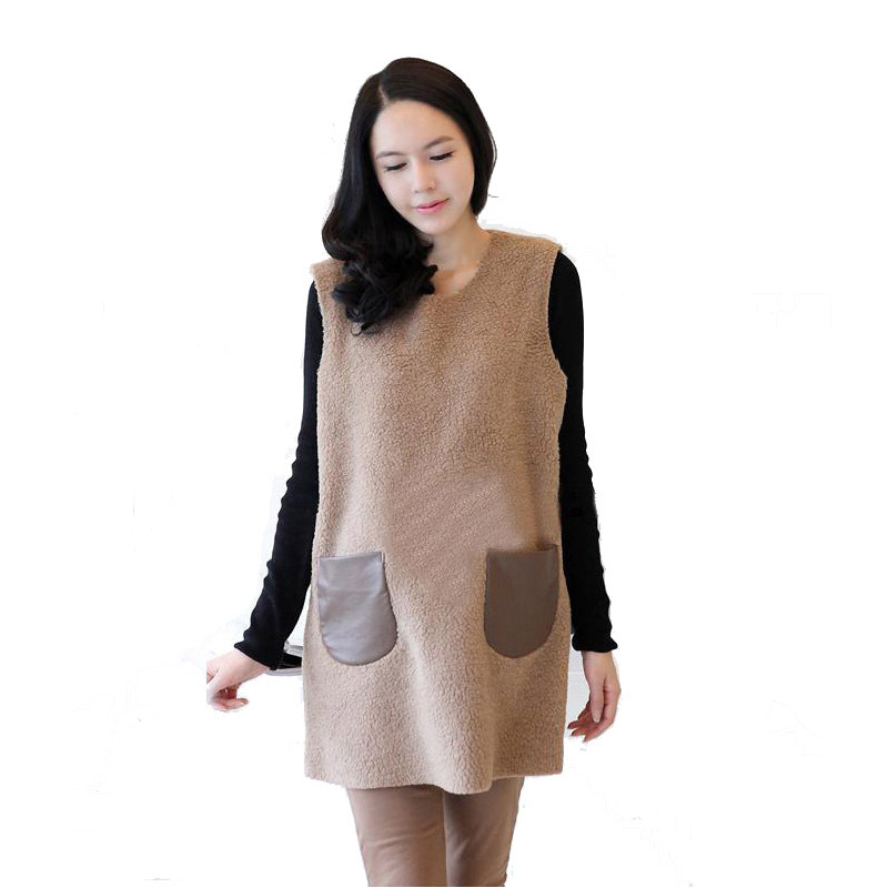Maternity autumn and winter berber fleece vest maternity dress autumn top plus size outerwear thickening