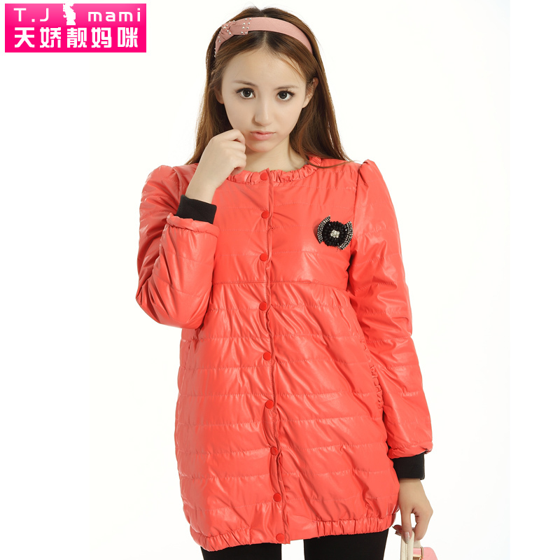Maternity autumn and winter clothes maternity winter outerwear plus size trench wadded jacket