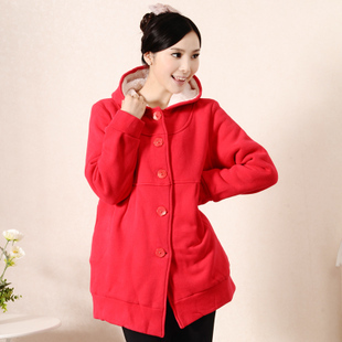 Maternity autumn and winter double breasted cardigan berber fleece plus velvet maternity cotton-padded jacket thickening plus