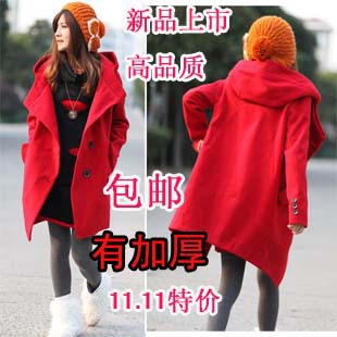 Maternity autumn and winter outerwear maternity top large lapel maternity wool coat fashion maternity hooded trench