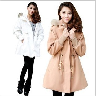 Maternity autumn top maternity medium-long trench fashion maternity clothing fur collar double faced kuruksetra outerwear