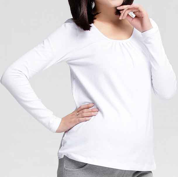 Maternity basic shirt long-sleeve fashion all-match solid color maternity t-shirt spring maternity