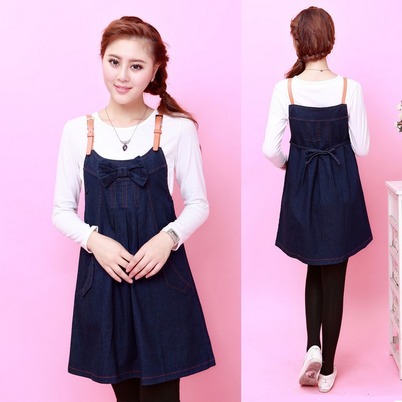 maternity braces skirt autumn  sleeveless tank dress fashion maternity denim skirt