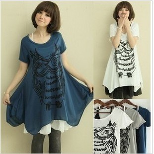 Maternity clothing 2 piece set maternity clothing summer plus size maternity t-shirt dress 5851 off 20%