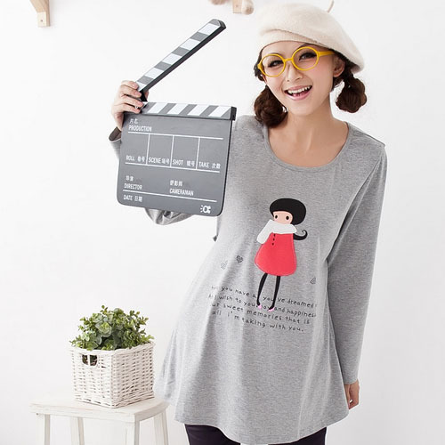 Maternity clothing 2012 autumn fashion cartoon maternity clothes all-match 100% cotton long-sleeve T-shirt