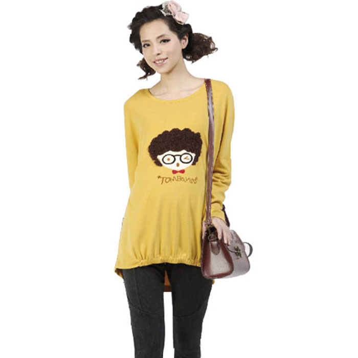Maternity clothing 2012 fashion cartoon maternity top t-shirt 23s306