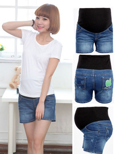 Maternity clothing 2012 summer new arrival maternity denim shorts maternity summer shorts fashion knee-length pants 108
