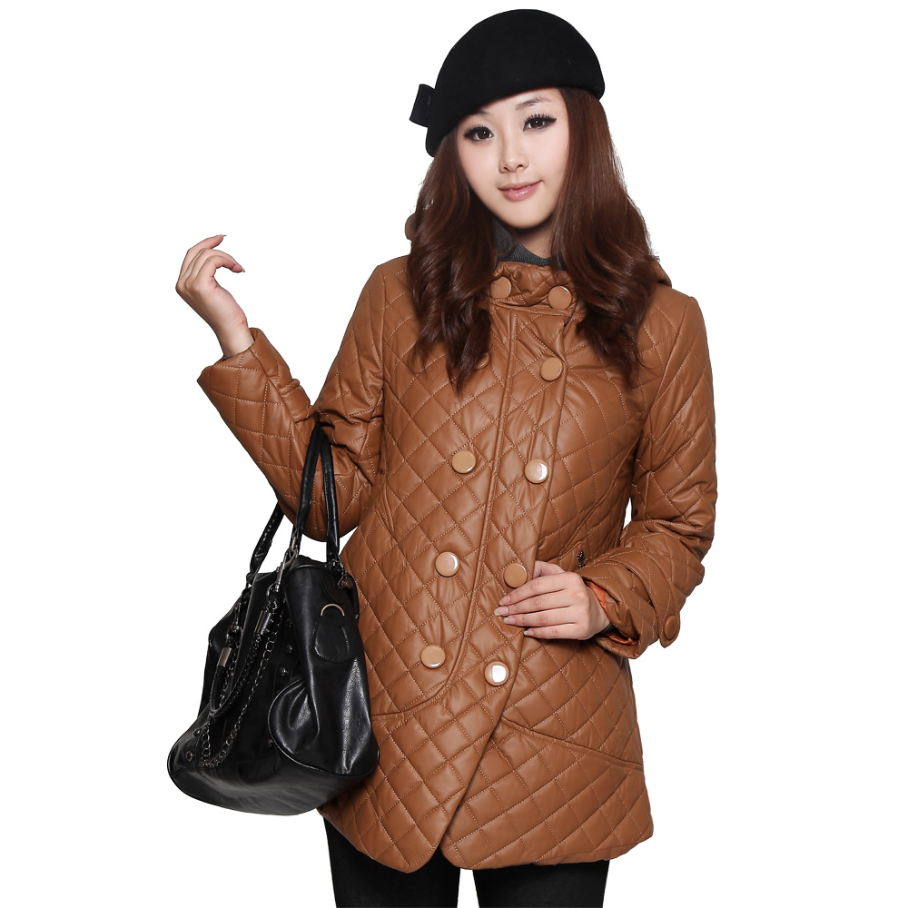 Maternity clothing 2012 winter fashion leather cotton-padded jacket leather clothing maternity wadded jacket cotton-padded