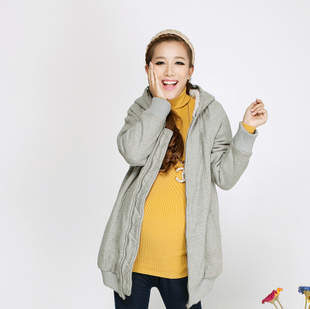 Maternity clothing 2012 winter thickening cotton wadded jacket maternity sweatshirt outerwear 319001